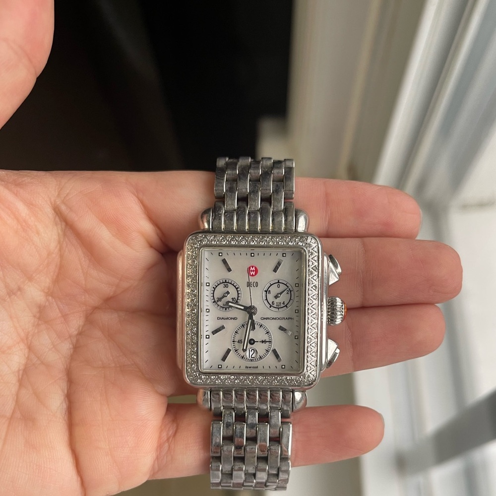 MICHELE - Stainless steel Diamond Deco watch
